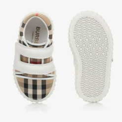 Baby Beige Check Trainers