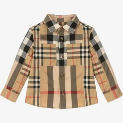 Baby Boys Beige Check Shirt