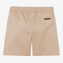 Baby Boys Beige Cotton Shorts