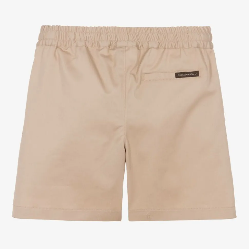 Baby Boys Beige Cotton Shorts