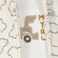 Baby Boys Beige Cotton Tracksuit Set