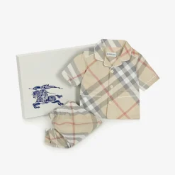 Baby Boys Beige Cotton Trouser Gift Set