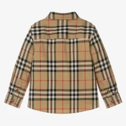 Baby Boys Beige Vintage Check Cotton Shirt