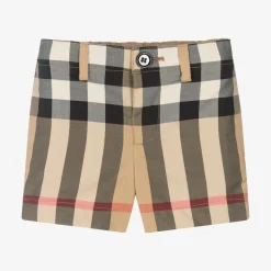 Baby Boys Beige Vintage Check Shorts