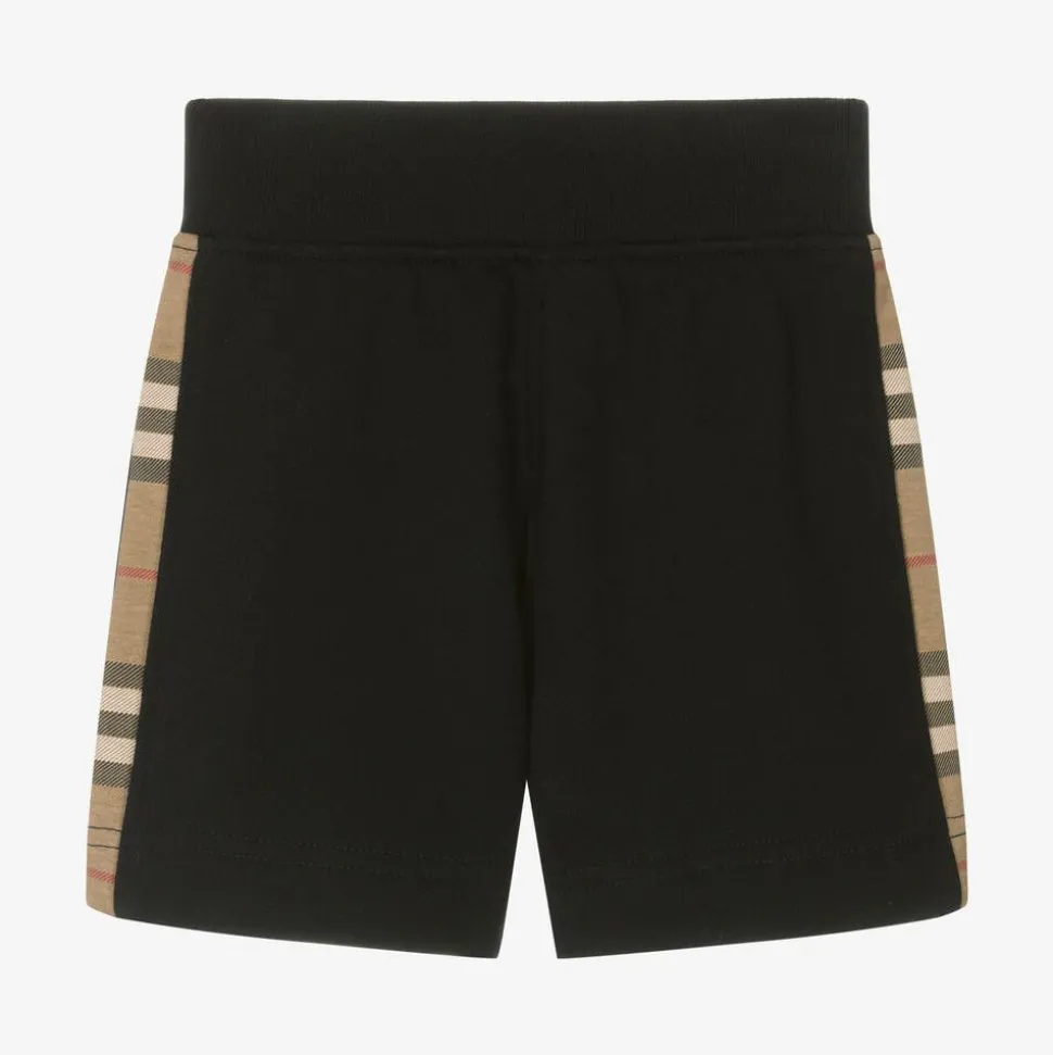 Baby Boys Black Cotton Jersey Shorts