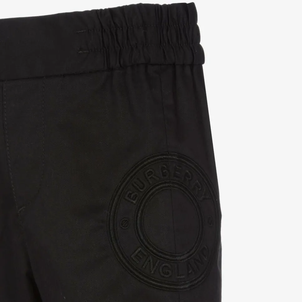 Baby Boys Black Cotton Trousers