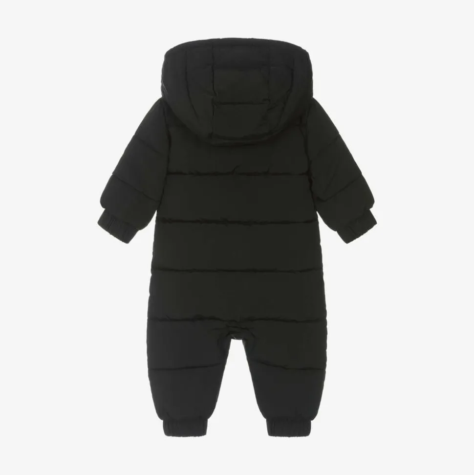Baby Boys Black Monogram Snowsuit