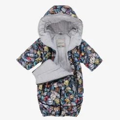 Baby Boys Black Space Print 2-in-1 Snowsuit