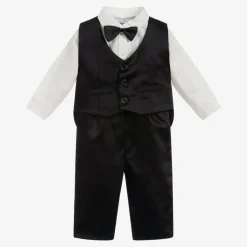 Baby Boys Black Waistcoat Suit