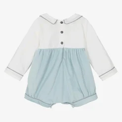 Baby Boys Blue & Ivory Shortie