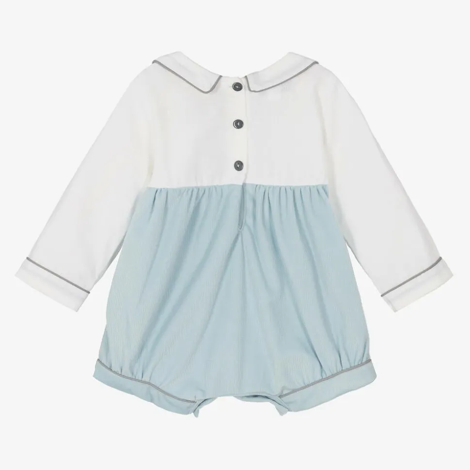 Baby Boys Blue & Ivory Shortie
