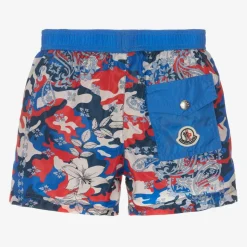 Baby Boys Blue Camouflage Print Swim Shorts