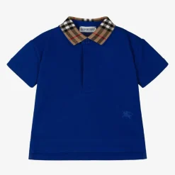 Baby Boys Blue Check Polo Shirt