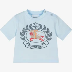 Baby Boys Blue Cotton Logo T-Shirt