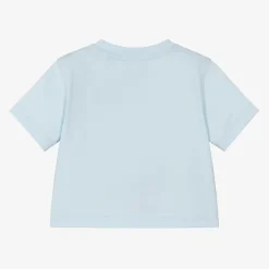 Baby Boys Blue Cotton Logo T-Shirt