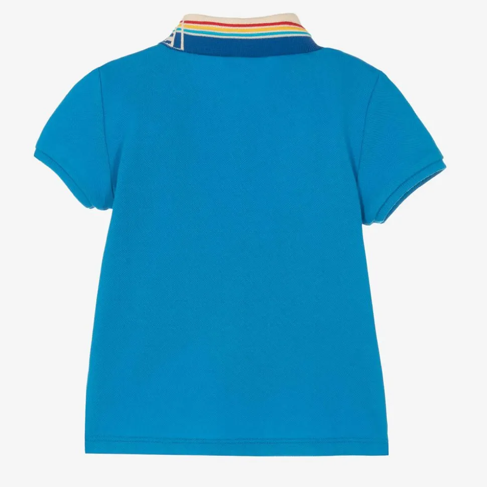 Baby Boys Blue Cotton Polo Shirt