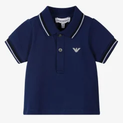 Baby Boys Blue Cotton Polo Shirt