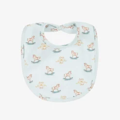 Baby Boys Blue Cotton Rocking Horse Bib