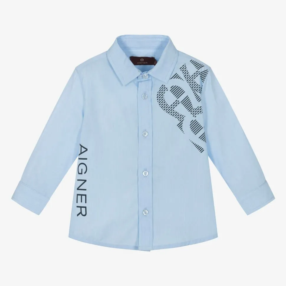 Baby Boys Blue Cotton Shirt