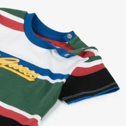 Baby Boys Blue Cotton Striped Shorts Set