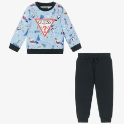 Baby Boys Blue Cotton Tracksuit