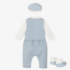 Baby Boys Blue Cotton Trouser Set