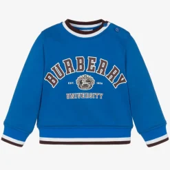 Baby Boys Blue Cotton Varsity Sweatshirt
