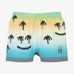 Baby Boys Blue Happy Palm Swim Shorts (UPF50+)