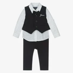 Baby Boys Blue Jersey Waistcoat Suit