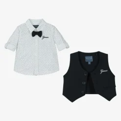 Baby Boys Blue Jersey Waistcoat Suit