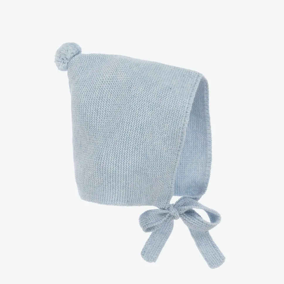 Baby Boys Blue Knitted Bonnet