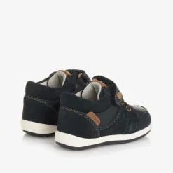 Baby Boys Blue Leather First Walkers