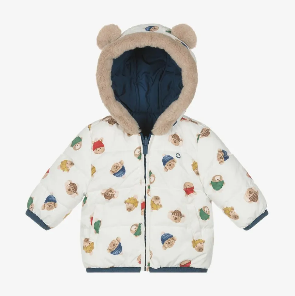 Baby Boys Blue Reversible Coat