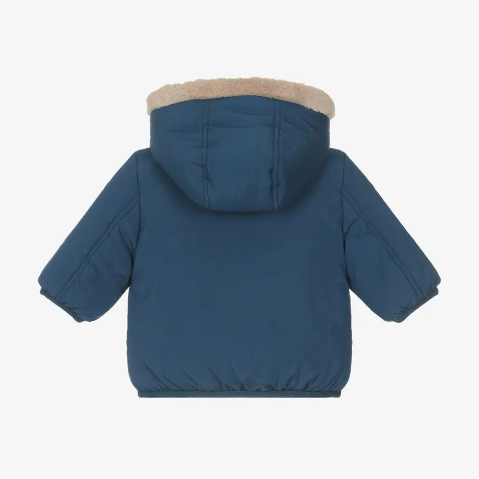 Baby Boys Blue Reversible Coat