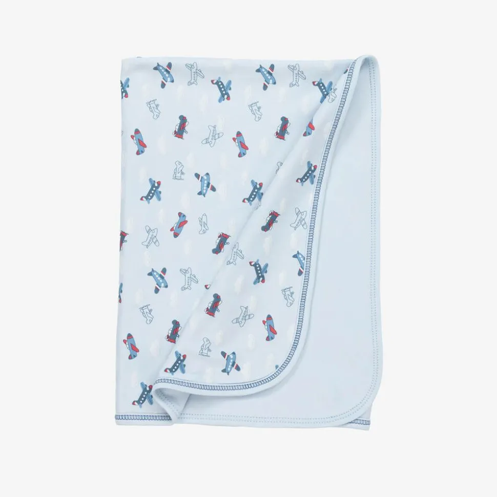 Baby Boys Blue Sky-High Planes Blanket (73cm)