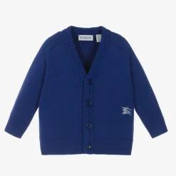 Baby Boys Blue Wool Knit Cardigan