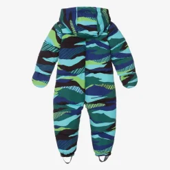 Baby Boys Green & Blue Puffer Snowsuit