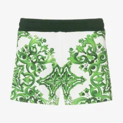 Baby Boys Green Cotton Majolica Shorts