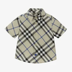 Baby Boys Grey Check Cotton Shirt