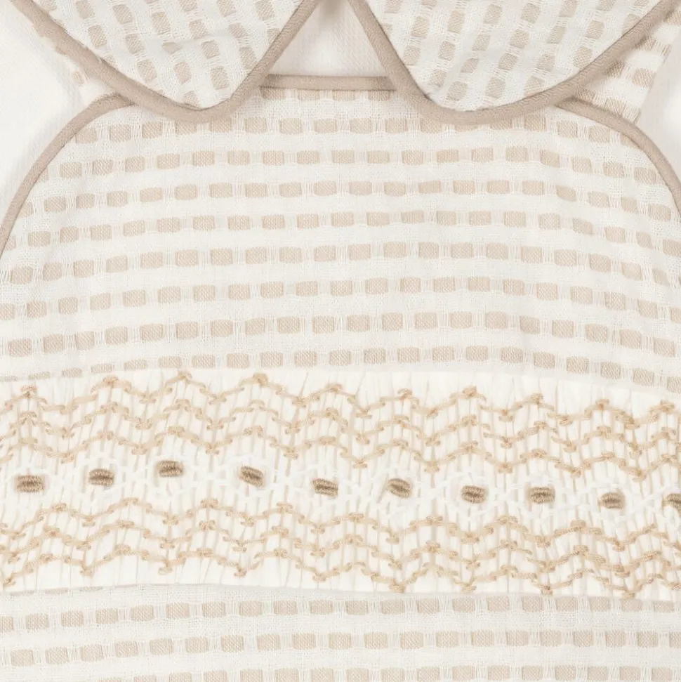 Baby Boys Ivory Cotton Dungaree Set