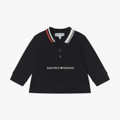 Baby Boys Navy Blue Cotton Polo Shirt