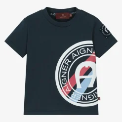 Baby Boys Navy Blue Cotton T-Shirt