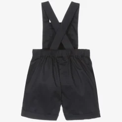 Baby Boys Navy Blue Cotton Dungaree Shorts