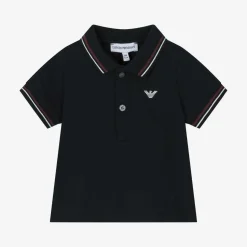 Baby Boys Navy Blue Cotton Polo Shirt