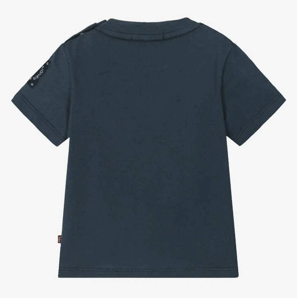 Baby Boys Navy Blue Cotton T-Shirt