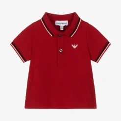 Baby Boys Red Cotton Polo Shirt