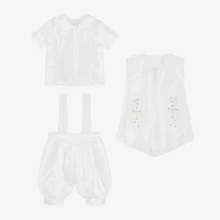Baby Boys White Ceremony Shorts Set