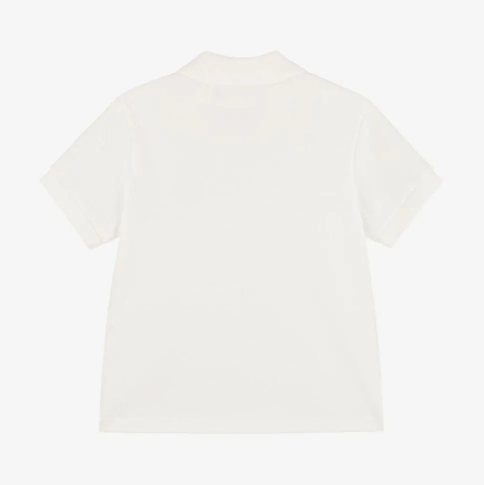 Baby Boys White Cotton Polo Shirt
