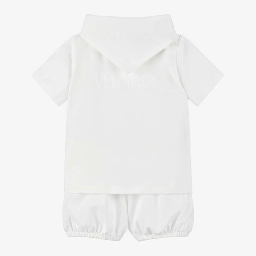 Baby Boys White Cotton Shorts Set