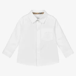 Baby Boys White Cotton Shirt